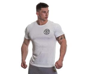 Gold's Gym T-Shirt pour Homme avec Logo, blanc/noir, Taille S