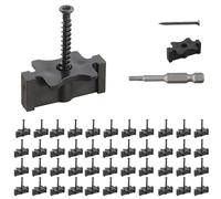 Goldshire Lot de 600 fixations cachées pour planches de terrasse composites, fixations cachées en plastique avec vis et forets en acier inoxydable, clips universels en nylon pour terrasse composite