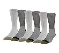 GOLDTOE Chaussettes de sport 656s en coton pour homme, noir/gris (6 paires), Large