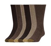 GOLDTOE Chaussettes Harrington Crew pour homme, plusieurs paires, Taupe chiné/kaki (6 paires), X-Large