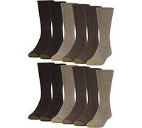 GOLDTOE Harrington Crew Socks, Multipairs Chaussettes, Taupe chiné/Kaki chiné/Marron (12 Paires), Large Homme