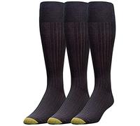 Gold Toe Lot de 3 paires de chaussettes décontractées pour homme, Noir, XL