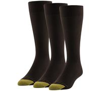 Gold Toe Metropolitan Lot de 3 paires de chaussettes habillées pour homme, marron, L