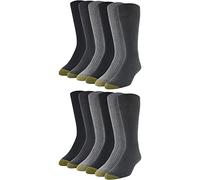 GOLDTOE Stanton Crew Socks, Multipairs Chaussettes, Charcoal/Grey Marl/Black (12-Pairs), L (lot Homme