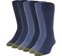 Gold Toe Stanton Crew Chaussettes multipaires habillées, Chambray/Denim (6 Paires), L (Lot de 6) Homme