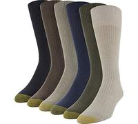 Gold Toe Stanton Crew Chaussettes multipaires habillées, Kaki/Loden (6 Paires), L (Lot de 6) Homme