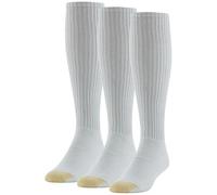 Gold Toe Ultra Tec Performance Chaussettes au-Dessus du Mollet, Plusieurs, Blanc (3 Paires), L (Lot de 3) Homme