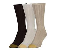 GOLDTOE Verona Crew Lot de 3 paires de chaussettes pour femme, Kaki/String, 6-9