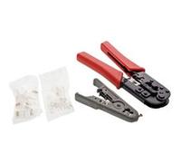 InLine 74100i Set Pince à sertir pour RJ45, avec Pince, Pince à dénuder et fiche Western Rouge