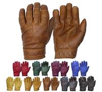 Goldtop Court Bobber Gants de Moto en Cuir - Piercings Brown (L - 8.5")