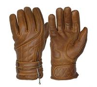 Goldtop matelassée Café Race Gants de Moto en Cuir - Piercings Brown (S - 7,5" à 7,75")