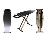 GoldVIP Table à Repasser Grande et Professionnelle | 130x47 cm | Pliable, Robuste et Stable | Hauteur Réglable | roulettes | Surface XXL Large | Aluminium | Idéale Centrales Vapeur | Fabriquée Europe