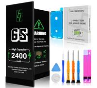 GOLDWANGWANG Batterie pour iPhone 6s, 2400mAh de Haute Capacité, Compatible avec A1633/A1688/A1700, 0 Cycles, Kit de Réparation Complet, Certifiée CE/RoHS/FCC/PSE