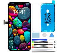 GOLDWANGWANG Écran pour iPhone 12 Pro Max de Remplacement, 6,7 Pouces LCD Full HD avec 3D Tactile Digitizer Kit de Réparation et Protecteur Écran