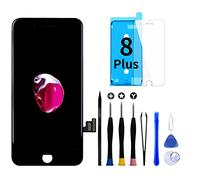 GOLDWANGWANG Écran Tactile LCD pour iPhone 8 Plus, Vitre Tactile De Remplacement Numérique Ecran D'Affichage avec Kit D'Outils Complet De Réparation et Protecteur D'écran (8 Plus, Noir, 5,5")