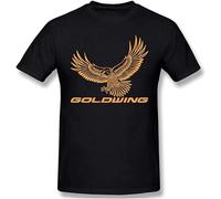 Goldwing Retro Classic Casual Tee Workout Sports Pullover Men's Crewneck T-Shirt Short Sleeve Top Unisex Pure Cotton Tee Black XXXL