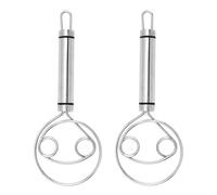 Goldyida Lot de 2 mélangeurs manuels en acier inoxydable pour pâte danoise fouet à pain - Fouet en acier inoxydable - Fouet danois - Pour cuisine, pâtisserie, gâteau, dessert