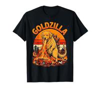 Goldzilla Golden Dog Retriever Vintage Graphic Anime Cadeaux T-Shirt
