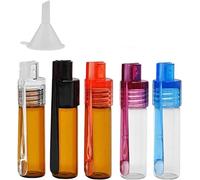 Goledwedy Lot de 5 flacons de poudre à épices avec cuillère - 51 mm de hauteur - Petite bouteille de rangement avec micro entonnoir en verre avec cuillère pour le camping et les voyages