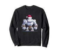 Golem en Pierre Solide avec Muscles et Bonnet de Père Noël Sweatshirt