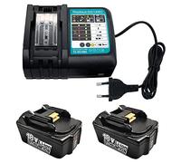 GOLEMON 2X 18V 5.0Ah BL1850B Li-ION Batterie avec Chargeur DC18RC de Remplacement pour Makita Batterie 18 Volt LXT BL1830 BL1840 BL1850 BL1860 BL1875