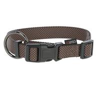 GOLEYGO Laisse plate + collier pour chien Marron Taille M 1,4-2 m Fermeture magnétique sécurisée avec broche adaptateur Laisse pour petits et grands chiens jusqu'à 60 kg Charge maximale 200 kg