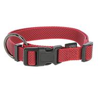 GOLEYGO Laisse plate + collier pour chien Rouge Taille M 1,4-2 m Fermeture magnétique sécurisée avec broche adaptateur Laisse pour petits et grands chiens jusqu'à 60 kg Charge maximale 200 kg