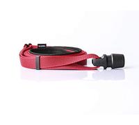 GOLEYGO Laisse plate pour chien avec fermeture magnétique sûre et broche adaptateur pour petits et grands chiens jusqu'à 60 kg Rouge Taille M 1,4-2 m Charge maximale 200 kg