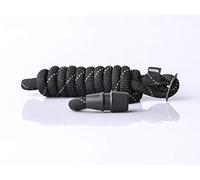 GOLEYGO Laisse réfléchissante pour chien Noir Taille M 1,4-2 m Fermeture magnétique sécurisée Avec goupille d'adaptation Pour petits et grands chiens jusqu'à 60 kg, charge maximale 200 kg