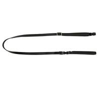 GOLEYGO Vegas Laisse pour chien en cuir véritable Noir Taille S 1,05-1,65 m Fermeture à clic magnétique sécurisée avec broche d'adaptation Pour petits chiens jusqu'à 15 kg Charge maximale 100 kg