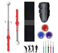 Golf Arm Band & Wrist Strap, Golf Training Aid, Arm Trainer to Improve Consistency, Complete Practice Set, Wrist Brace Swing Trainer for Pros and Beginners (Red)