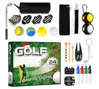 Golf Avent Noël 2025 | 24 accessoires d'entraînement de sport de balle | équipement d'entraînement de golf calendrier compte à rebours | pour les passionnés de joueurs, collectionneurs, hommes, amis
