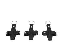 Golf Ball Holder Pouch, 3 Pcs Black PU Leather | Rangement organisé pour les balles de golf, durable et résistant aux rayures, fixation pratique pour les ceintures, idéal
