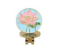Golf Ball Marker Hat Clip - Flower Pattern Magnetic Accessory To Secure Ḿarker, Portable Silver Metal B́all M̀arker Holder For Ĥat Brim | Perfect Course Play Club Members Enthusiasts Tournament