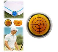 Golf Ball Marker Round Cap Clip Mark with Level Function,Magnet Golf Ball Marker Hat Clip,Golf Ball Marker Level,Bubble Level Golf Ball Marker,Golf Putting Aid & Green Reader (Yellow)