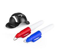 Golf Ball Marker Tool - Multi Line Alignment Stencil System, Waterproof Fast Dry Marking Kit, Accurate Ball Direction Guide, Portable Golf Practice Aiming Tool Set With 2 Ink Pens For Training