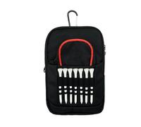 Golf Ball Pouch, Tee Organizer Bag, Multi Pocket Storage Pouches, Built in Front Tee Holder, Sturdy Clip Attachment, Lightweight Golfer Accessory for Men and Women Players 5.51x1.97x8.27 Inches