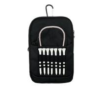 Golf Ball Pouch, Tee Organizer Bag, Multi Pocket Storage Pouches, Built in Front Tee Holder, Sturdy Clip Attachment, Lightweight Golfer Accessory for Men and Women Players 5.51x1.97x8.27 Inches