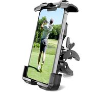 Golf Cart Phone Holder, No Shaking Bike Phone Holder, One Hand Motorcycle Phone Holder For Handlebar (Black, Medium)