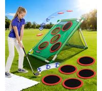Golf Chipping Game - 39.76 inch Sticky Swing Trainer | Backyard Games Hitting Practice Mat - Foldable Portable Hitting Training Mat for Garden Yard Patio Park & Backyard Swing Practice