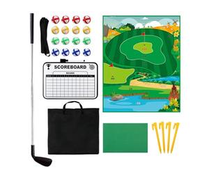 Golf Chipping Game - Kids Golf Putting Practice Mat | Sticky Practice Mat with Club Putting | Swing Training Tool for Children Beginners Equipment Adults Family