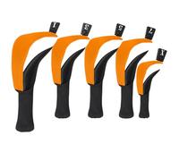 Golf Club Head Covers, 5 Pack Long Neck Protective Covers, Dustproof Quality Hybrid Golf Headcovers with Number Labels, Anti-Slip Design for Woods, Hybrids, and Clubs