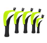 Golf Club Head Covers, 5 Pack Long Neck Protective Covers, Dustproof Quality Hybrid Golf Headcovers with Number Labels, Anti-Slip Design for Woods, Hybrids, and Clubs