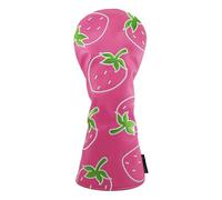Golf Club Head Covers - Cute Strawberry Driver Protector, Durable Weather-Resistant Design, Soft Plush Interior, Easy on/Off | Stylish Accessory for Outdoor Practice, Driving Range, Vacation, Travel,