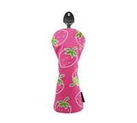 Golf Club Head Covers - Fun Strawberry Cover, Soft Protective Sleeve, Shock Absorbing Weatherproof Material | Premium Accessory for Driving Range, Outdoor Golf, Travel, Vacation, Clubhouse Use