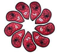 Golf Club Head Covers, PU Leather Waterproof Spider, Patterns Embroidery | 6.3x3.5in Head Covers for Wood Heads Driver Fairway Hybrid Club Protection Wrapped Training Equipment
