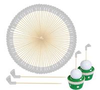 Golf Cocktail Picks, 5.5 Inch Wooden Golf Theme Sticks, 100 Piece Decorative Toothpick Set, Durable Party Food Skewer System, Fun Sport Style Appetizer Picks, Event Table Accessories for Bar Party Use