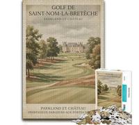 Golf De Saint-Nom-la-Bretèche Poster Puzzle en Bois Adulte | Idée cadeau pour le Nouvel An avec activité à partager en famille sur plusieurs sessions.