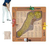 Golf Dice Game - 8 inch Wooden Tabletop Challenge Toy | Engraved Multi-Layer Board with Dice Pegs Bag, Compact Family Party Game Set Wood | for Adults Family Indoor Play Tabletop Entertainment