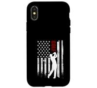 Golf Drapeau américain Vieilli USA Patriotique Golfeur Coque pour iPhone X/XS